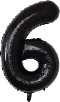 6 Siyah Rakam Folyo Balon 34
