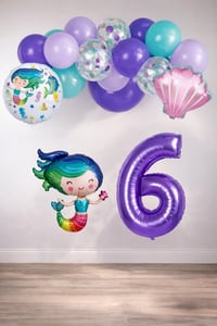 6 Yaş Deniz Kızı Temalı Doğum Günü Parti Kutlama Seti Konsept 2