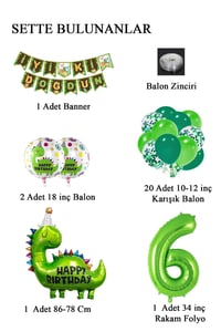6 Yaş Dinazor Temalı Doğum Günü Seti