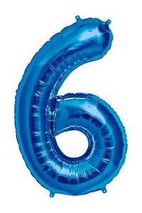 6 Yaş Mavi Konsept Doğum Günü Seti;  Kalp Yıldız Folyo Balon Set