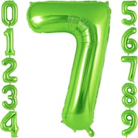 7 Rakam Açık Yeşil Folyo Balon 32-34