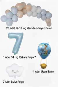 7 Yaş Mavi Gökyüzü Doğum Günü Konsepti