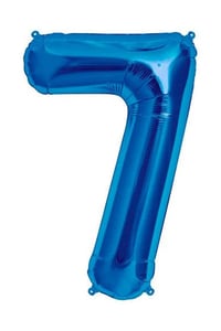 7 Yaş Mavi Konsept Doğum Günü Seti;  Kalp Yıldız Folyo Balon Set