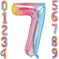 7 Yedi Rakam Gökkuşağı Folyo Balon 34