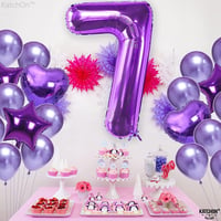 7 Yedi Rakam Mor Folyo Balon 32
