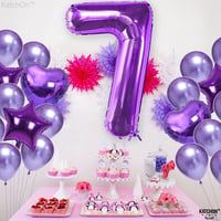 7 Yedi Rakam Mor Folyo Balon 32