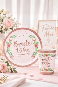 8 Adet Bride To Be Temalı Tabak Bardak Set