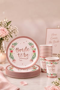 8 Adet Bride To Be Temalı Tabak Bardak Set