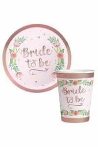 8 Adet Bride To Be Temalı Tabak Bardak Set