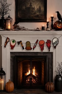 8 Parça Korku Figürlü Asma Banner Halloween Cadılar Bayramı Parti Süsü