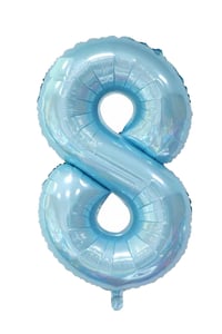 8 Rakam Bebe Mavisi Folyo Balon 32 inç 76-82 cm