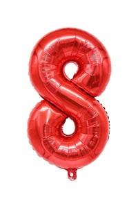 8 Rakam Kırmızı Folyo Balon 34 inç 76-82 cm