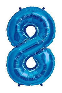 8 Rakam Mavi Folyo Balon 34 inç 76-82 cm