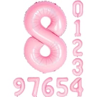 8 Sekiz Rakam Pembe Folyo Balon 34