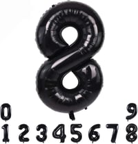 8 Siyah Rakam Folyo Balon 34