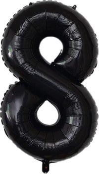 8 Siyah Rakam Folyo Balon 34