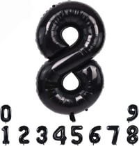 8 Siyah Rakam Folyo Balon 34