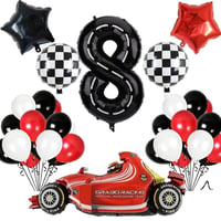8 Yaş Yarış Arabası Temalı Doğum Günü Parti Kutlama Balon Seti 