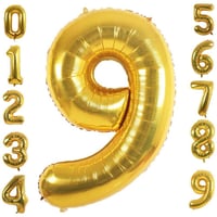9 Dokuz Rakam Gold Folyo Balon 32-34