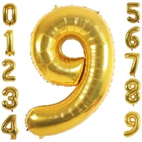 9 Dokuz Rakam Gold Folyo Balon 32-34