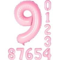 9 Dokuz Rakam Pembe Folyo Balon 34