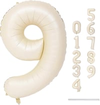 9 Rakam Krem Folyo Balon 34 inç 76-82 cm