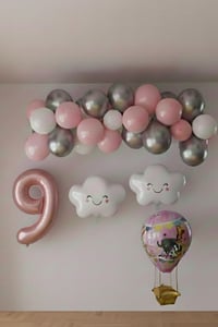 9 Yaş Pembe Bulut Perisi Doğum Günü Konsept Seti
