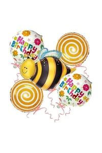 Arı Happy Birthday Konsept 5 li Folyo Balon Set
