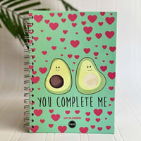 Avokado Tasarımlı Spiralli Sticker'lı Tarihsiz Konuşan Ajanda Haftalık Planlayıcı Defter