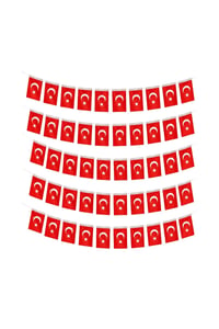 Ay Yıldız Büyük Boy İpli Bayrak 50 Adet 9x6 cm