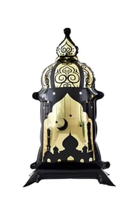 Ayaklı Siyah Ramazan Feneri 88×44 cm – Büyük Boy Dekoratif Ramazan Süsü