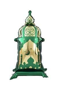 Ayaklı Yeşil Ramazan Feneri 88×44 cm – Büyük Boy Dekoratif Ramazan Süsü