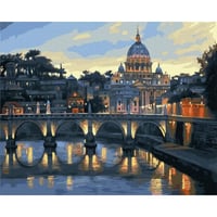 Aziz Petrus Bazilikası Roma Tuvale Gerili Sayılarla Boyama Hobi Seti 40x50 cm