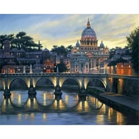 Aziz Petrus Bazilikası Roma Tuvale Gerili Sayılarla Boyama Hobi Seti 40x50 cm
