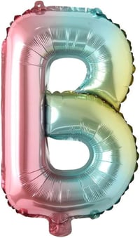 B Harf Gökkuşağı Folyo Balon16 İnç 36 cm
