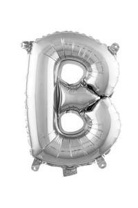 B Harf Gümüş Folyo Balon16 İnç 36 cm