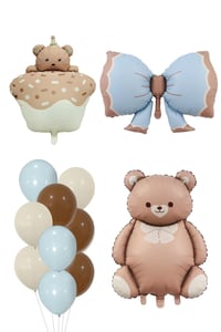 Baby Shower Retro Ayıcık Temalı Erkek Bebek Kutlama Seti