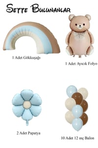 Baby Shower Retro Papatya Temalı Erkek Bebek Kutlama Seti
