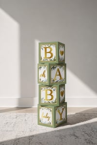 Baby Yazılı Adaçayı Konsept Baby Shower Dekorasyon Kutu Set