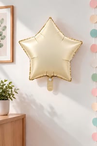 Bej Yıldız Folyo Balon 45 cm - Bebek Çocuk Parti Kutlama