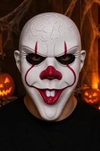 Beyaz Korku Palyaço Maskesi – Halloween Cadılar Bayramı Tam Yüz Kostüm Maskesi
