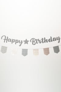 Bohem Happy Birthday Banner Seti – Ekose Flama Süslü Doğum Günü Dekorasyon Bannerı