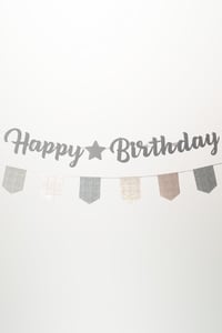 Bohem Happy Birthday Banner Seti – Ekose Flama Süslü Doğum Günü Dekorasyon Bannerı