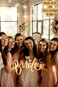 Bride Team Altın Parti Gözlüğü Seti (6’lı)