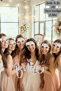 Bride Team Gümüş Parti Gözlüğü Seti (6’lı)