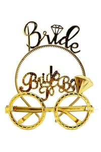 Bride To Be Tac Gözlük Seti Gold Renk Parti Aksesuar Taç Gözlük