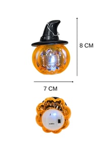 Cadı Şapkalı LED Işıklı Balkabağı Mini Fener 8 x 7 cm – Halloween Cadılar Bayramı Dekoru