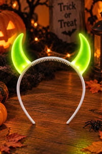 Cadılar Bayramı Glow Stick Şeytan Boynuzlu Parti Tacı – Işıklı Kostüm Aksesuarı