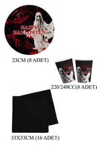 Cadılar Bayramı Halloween Bloody Temalı Bardak Tabak Peçete Set
