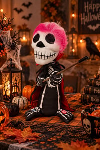 Cadılar Bayramı Hareketli Sesli Işıklı İskelet Figür 30 cm – Halloween Dekoratif Masa Süsü